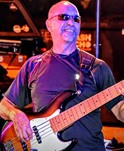 Dennis Dehart playing bass with Soulstice